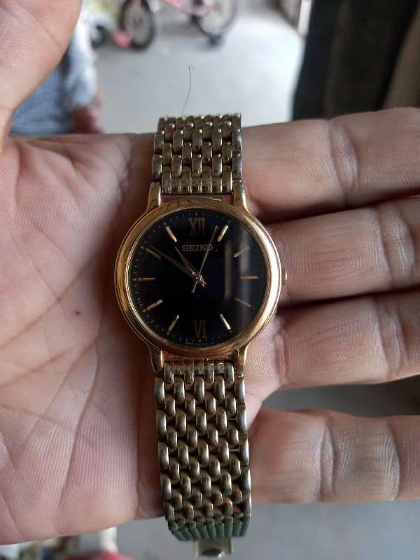 seiko original watch beautiful design gold plated pure gold 1