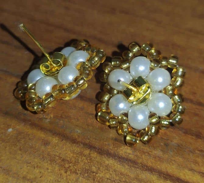 Handmade Pearl and Beaded Tops and Earings 4