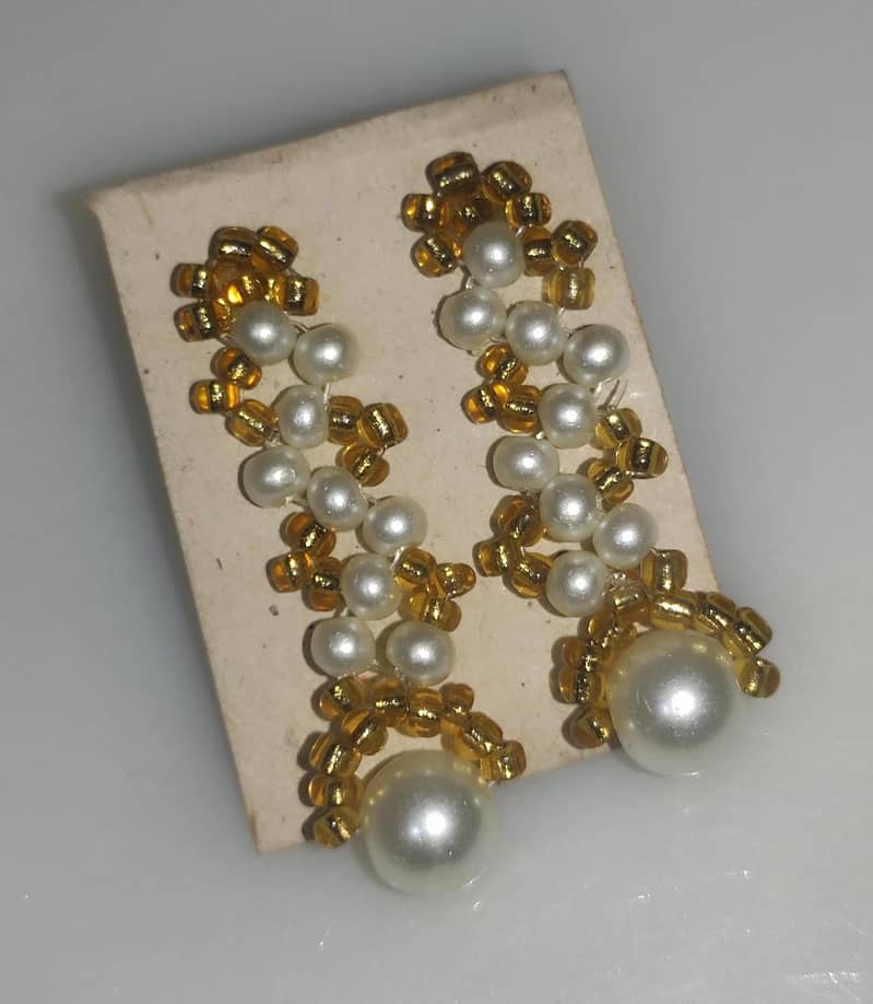 Handmade Pearl and Beaded Tops and Earings 8