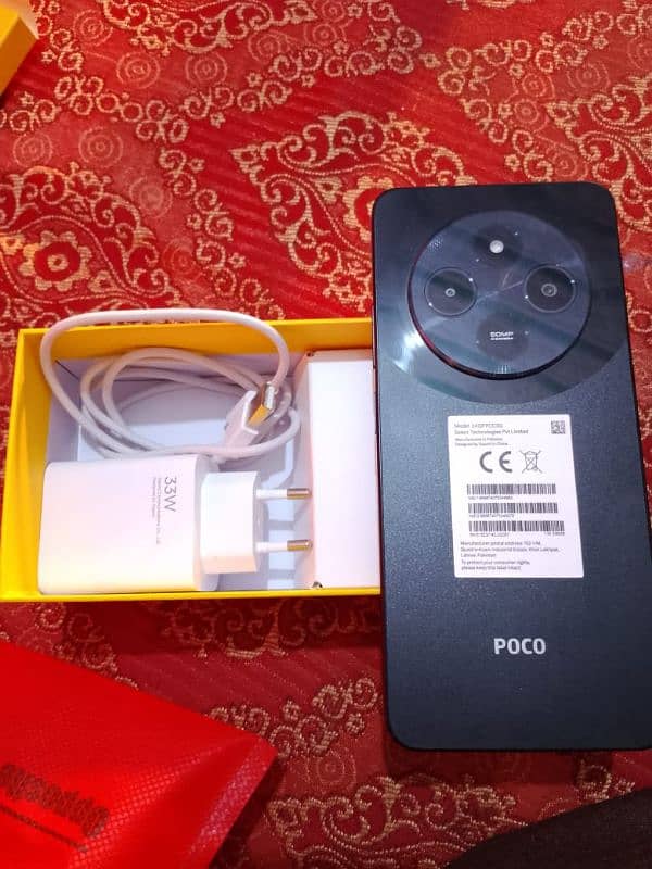 xiaomi Poco c75 8/256 box open phone with box and 33 watt charger 0