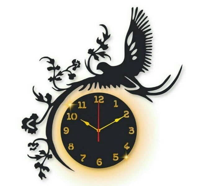 Beautiful Eagle Laminated Wall Clock With Backlight 0