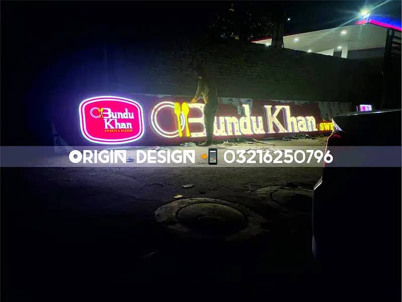 Sign Board in Lahore - Acrylic board- Led & 3D Sign Board- Neon lights 2