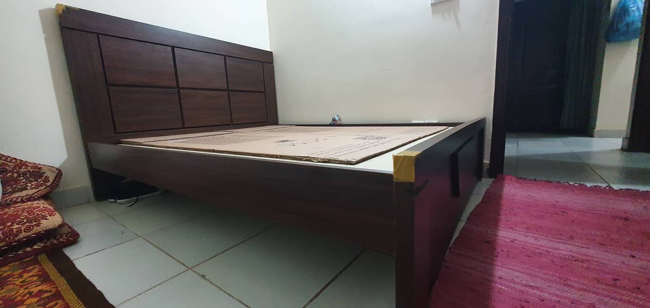 wooden bed with spring mattress 2