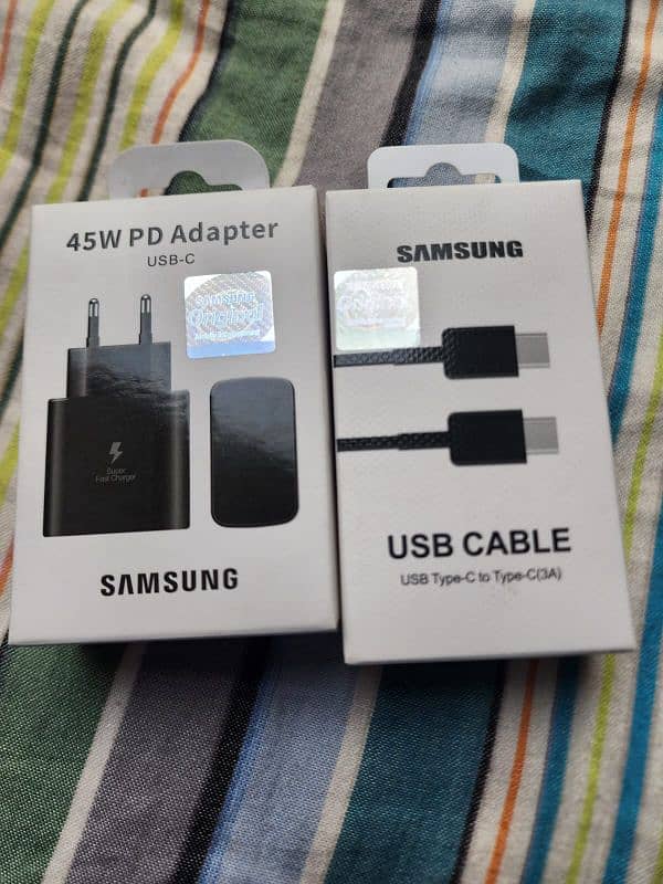 Samsung 45 watt C to C original charger and data cable 0