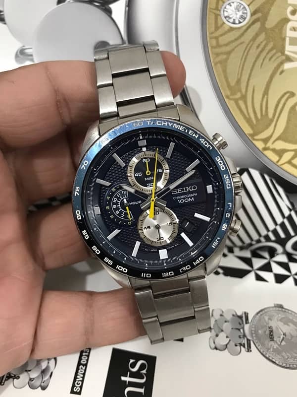 SEIKO-ORIGINAL-CHRONOGRAPH-GOOD CONDITION WATCH-RADO-OMEGA-ROLEX-TAG 3