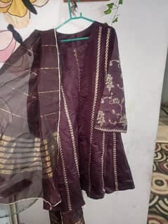 3 piece with soft organza dupatta