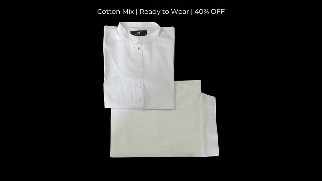 Men's White Cotton Shalwar Kameez | Export Quality | Low Price 0