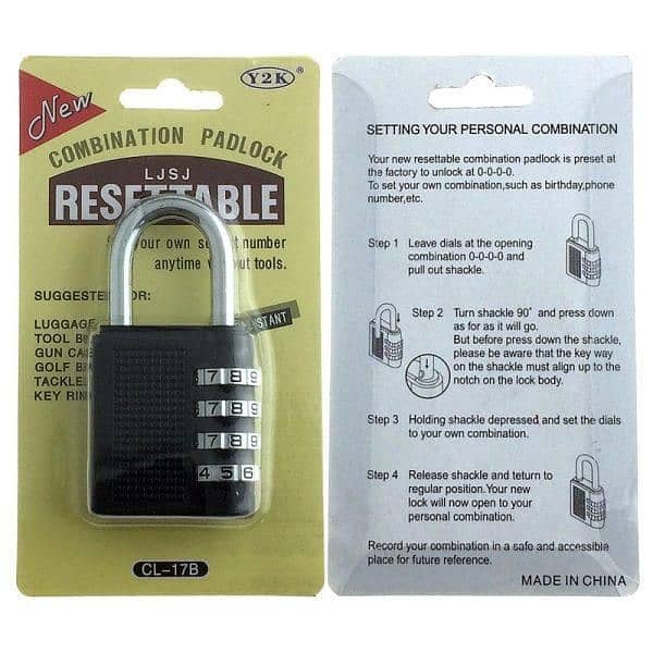 Durable Digital Combination Lock with Resettable Combination (Stylish) 1