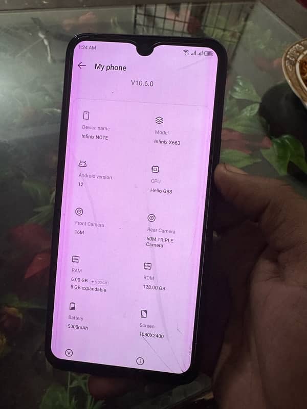 infinix note 11 6+5/128 helio g88 only panel cracked touch working ok 6