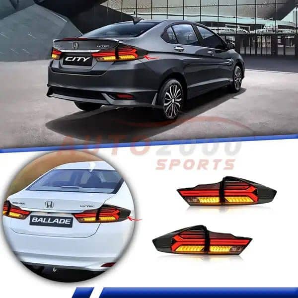 Honda City GM6 2021 LED Tail Lamps Audi Style 1