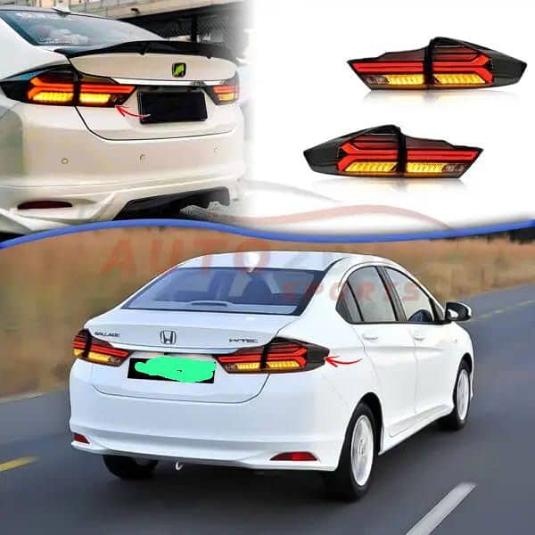 Honda City GM6 2021 LED Tail Lamps Audi Style 2