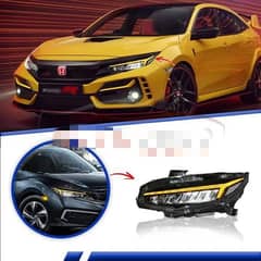 Honda Civic X Audi style headlights 2018-22