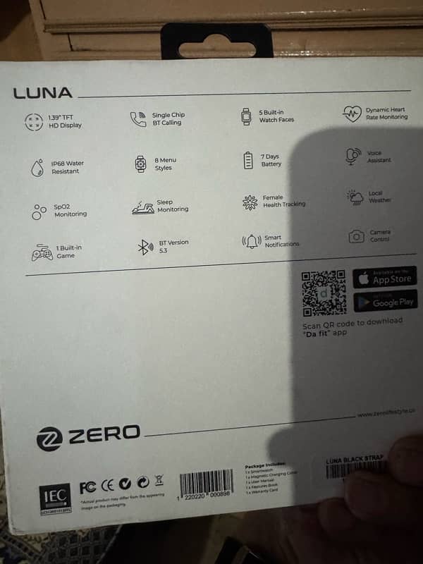 zero  luna smart watch 2