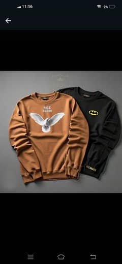 Men's Fleece Printed Sweatshirts Pack Of 2 Pices