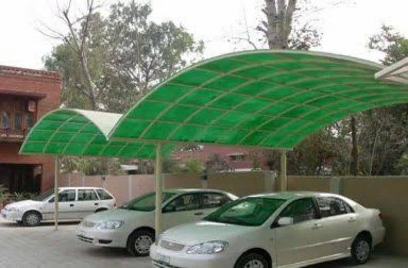 Car parking shade, fiberglass shade, industrial shade, roof shade, 1