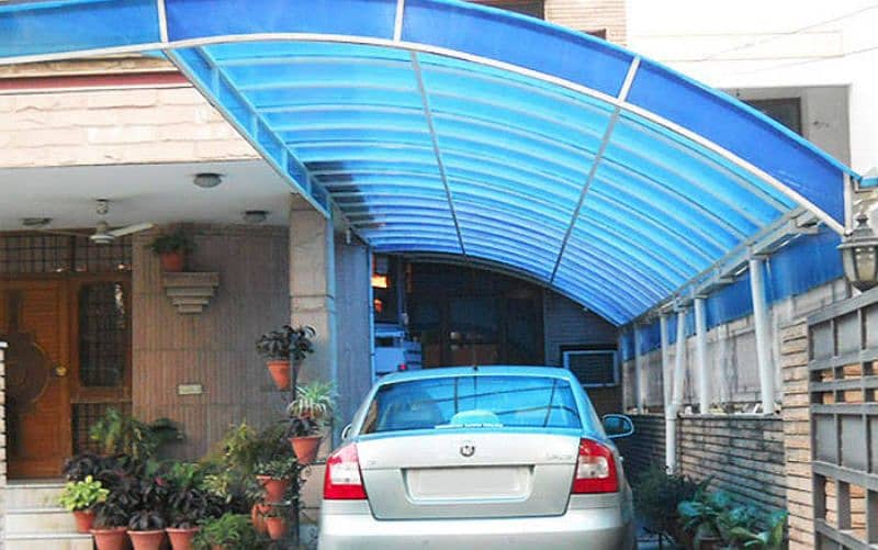 Car parking shade, fiberglass shade, industrial shade, roof shade, 4