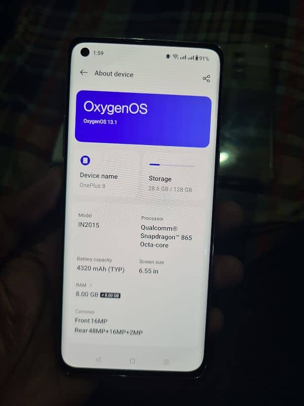 OnePlus 8 5G 8-128 Dual SIM PTA Approved 10/10  Sale Exchange 1