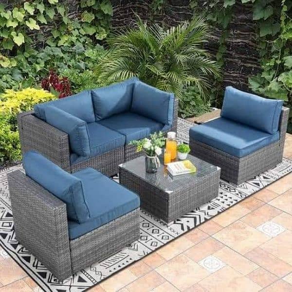 Rattan furniture 4 seater sofa sets 6