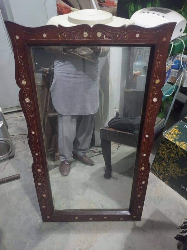 pure wooden wall hanging mirror for sell 0