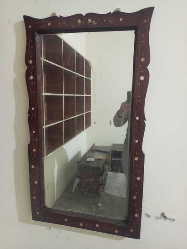 pure wooden wall hanging mirror for sell 2