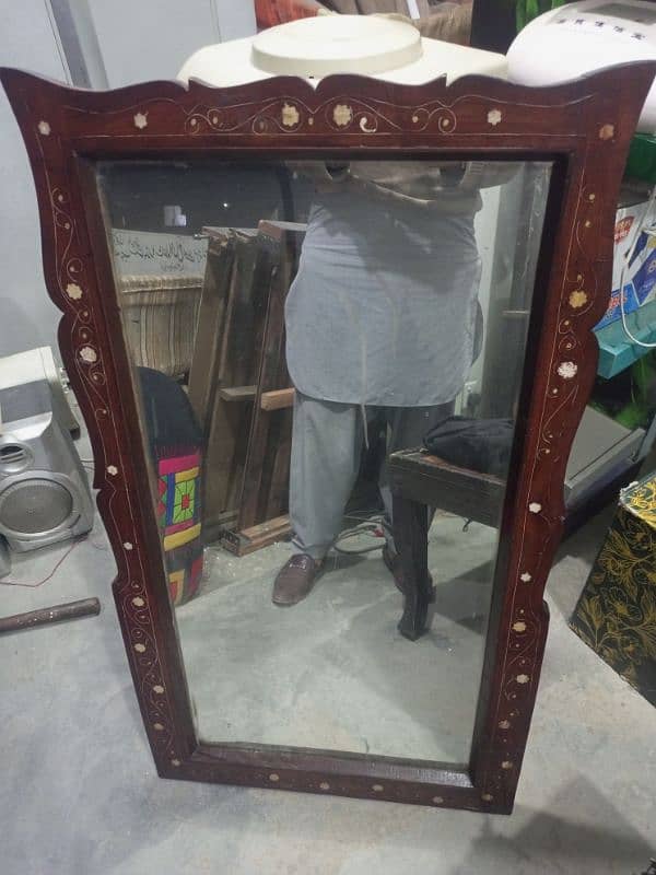 pure wooden wall hanging mirror for sell 3