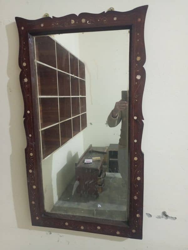 pure wooden wall hanging mirror for sell 4