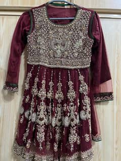 Stunning Maroon Party Frock – Heavy Handwork