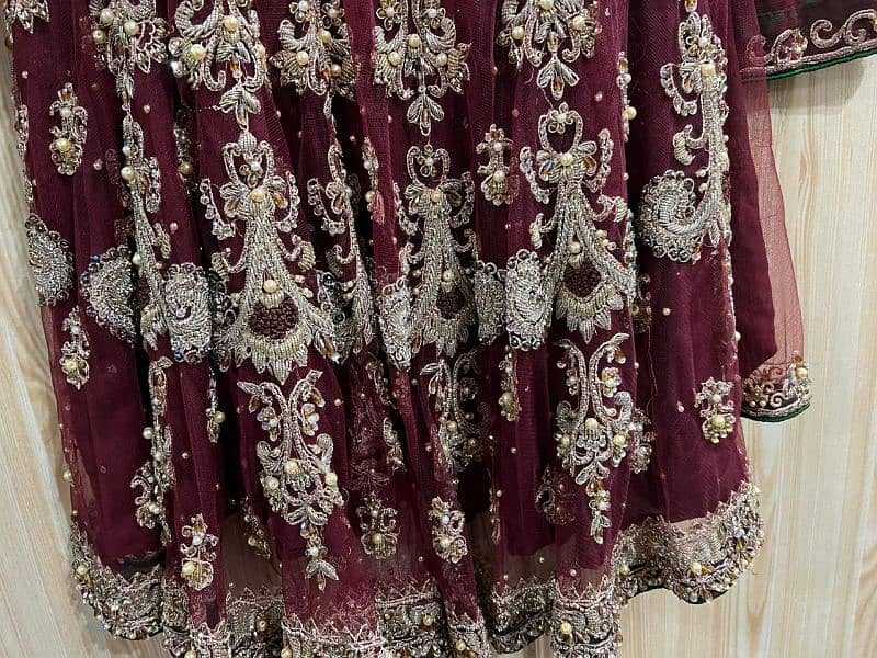 Stunning Maroon Party Frock – Heavy Handwork 2