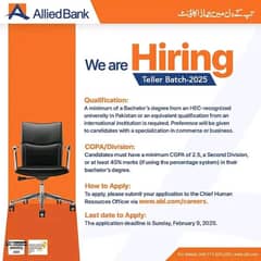 Jobs in Bank for fresh graduates