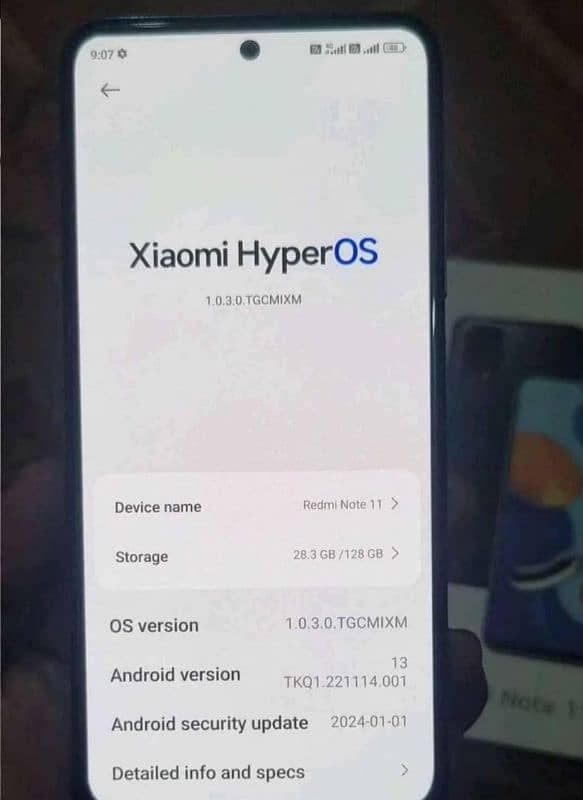 redmi not11 4+2/128 gb urgent sale with box original charger 1