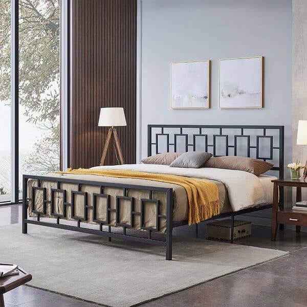 Iron bed / iron bed dressing side table / Double bed /Bed /  Furniture 8