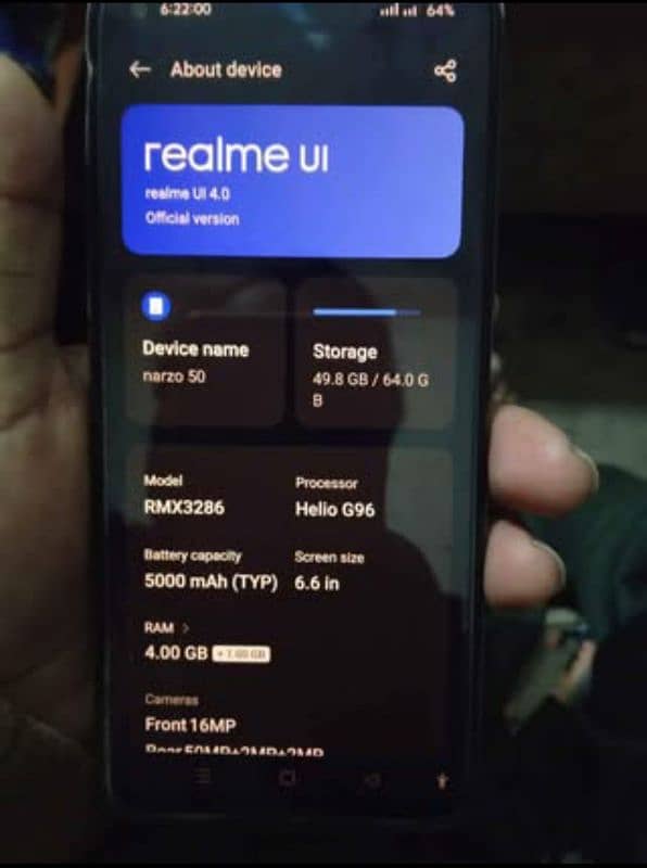 Realme narzo 50 + Fancy pouch 3