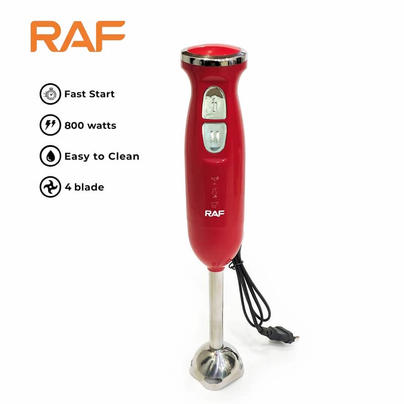 RAF Hand Blender \ Mixer 800W 4 Blades dual Mode with Turbo Speed (New 1