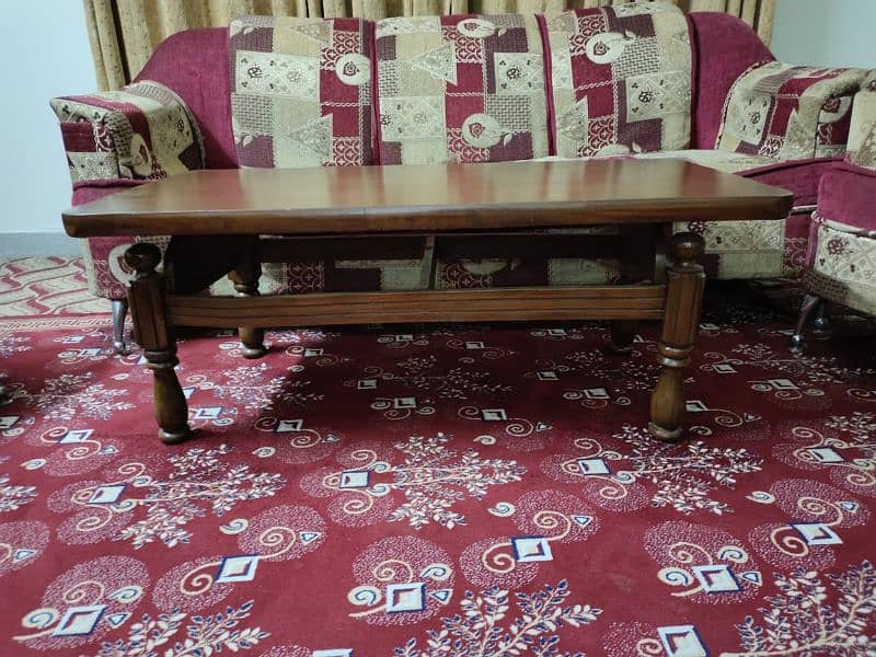 7 seater sofa with 3 wooden tables for sale 7