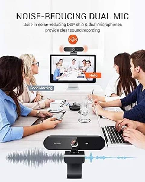 DEPSTECH Webcam with Microphone for Desktop, 2K QHD USB Webcam 3