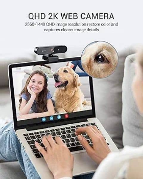 DEPSTECH Webcam with Microphone for Desktop, 2K QHD USB Webcam 6