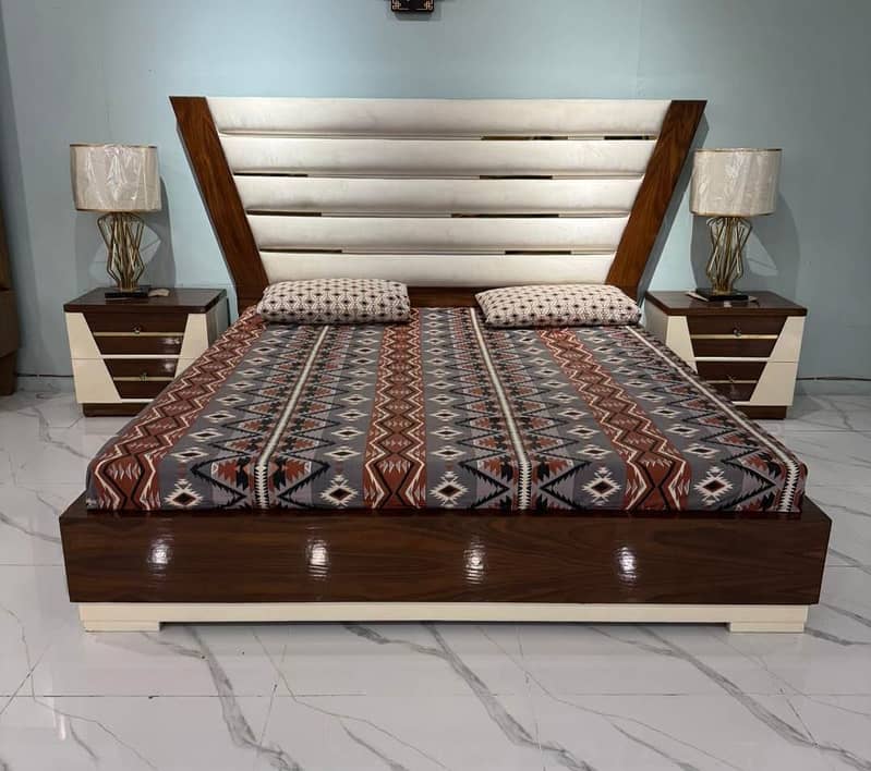 luxury bed set/side tables/bed dressing/Wardrobe/shesham wood bed set 6