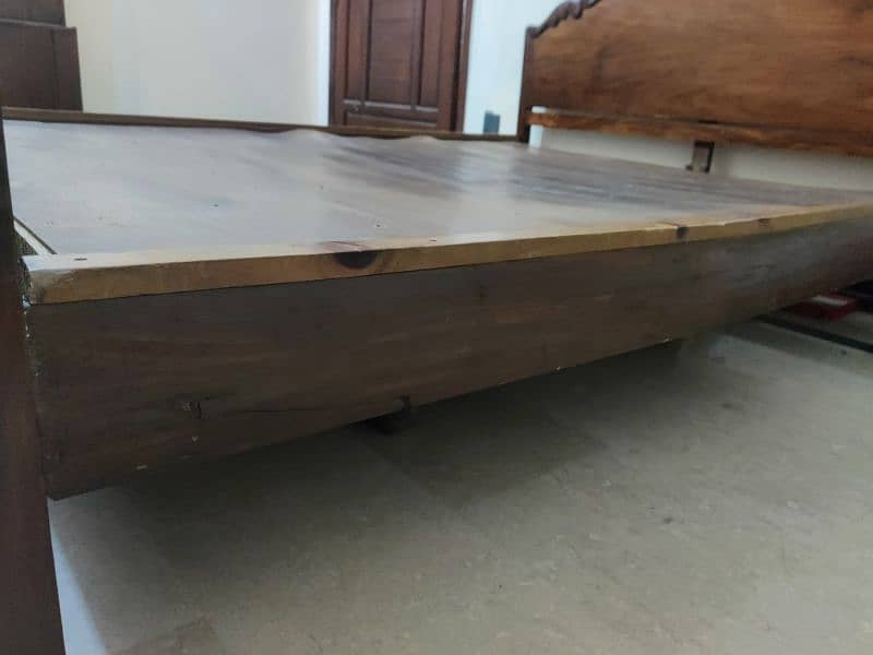 Double Bed Tally Wood with Dressing Table and Mattress 5