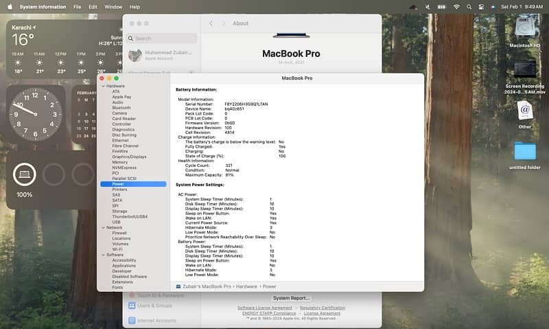 Macbook M1 Pro 14inch16Gb 1TB 2