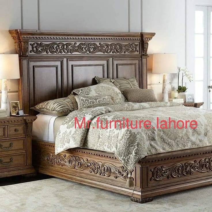 bed set/dressing table/luxury bed set/almari/shesham wood wardrobe 0