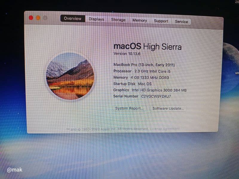 Apple MacBook 11 Pro 1TB HDD 4 gb RAM 8