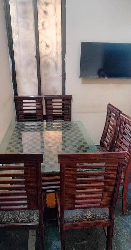 02 years used dining Table (3X4) with 06 chairs 2