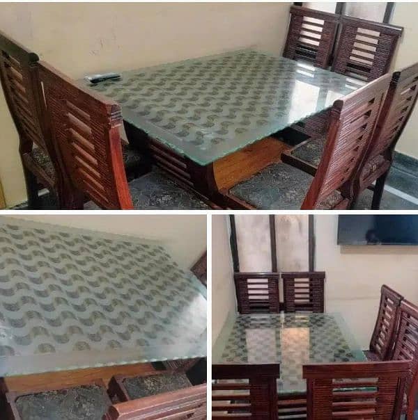 02 years used dining Table (3X4) with 06 chairs 3