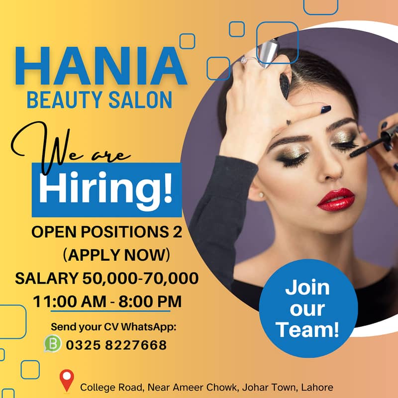 Beauty Salon Jobs Lahore - Female Salon Staf Required - Makeup Artist 0