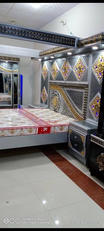 Taj  bed set with dressing table side tables and cupboard 1