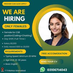 Hiring Female CSR for Call Center – Apply Now