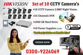 10 CCTV Cameras Set In DHA (HIK Vision)