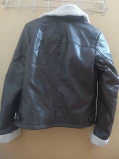 Branded leather jacket