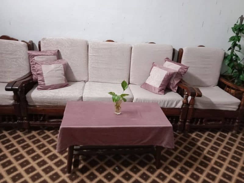 Good quality 5 seater wooden sofa set for sale - Strong & Durable 4