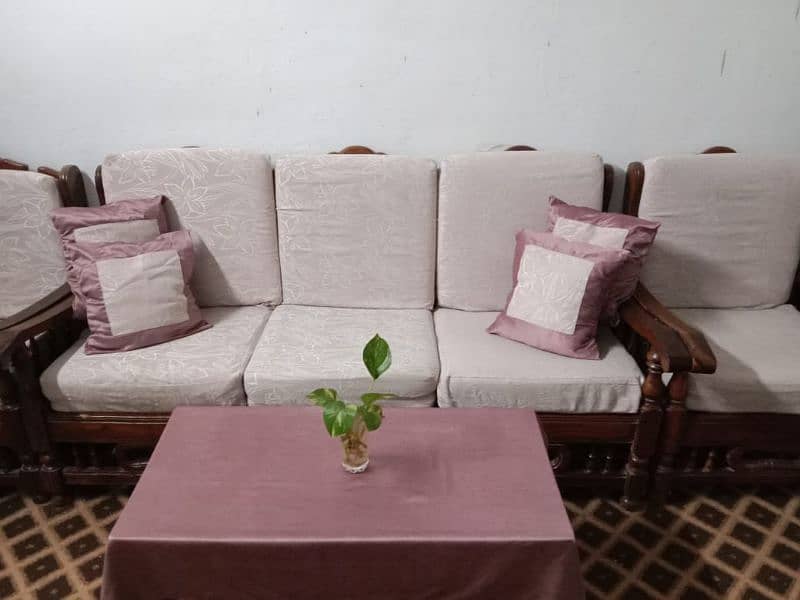 Good quality 5 seater wooden sofa set for sale - Strong & Durable 7